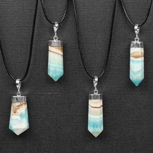 Blue Aragonite and Sterling Silver Pendants - Choose the Pendant you want